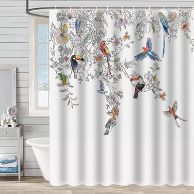 VHV - Douchegordijn - Douche gordijn - Douchegordijnen - Waterdicht douchegordijn - Wasbaar douchegordijn - Badkamergordijn - Douchegordijn badkamer - Voor badkamer douche bad - Voor thuis camper hotel - 180x180 cm - Stijl 28