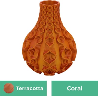 Coral organische vaas – Decoratieve vaas - Terracotta - 3d geprinte vaas – geschikt voor droogbloemen - 20CM