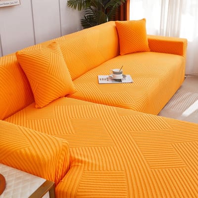 Stretch Jacquard Bank Kussenovertrekken Soild Kleur Stofdichte Bankhoezen L-vorm Bankbeschermer Voor Woonkamer Kantoor Bankhoezen 3 seater (195-230cm)