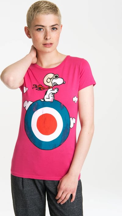 Logoshirt Vrouwen T-shirt Snoopy - Peanuts - Snoopy Target - Shirt met ronde hals van Logoshirt - lavendel