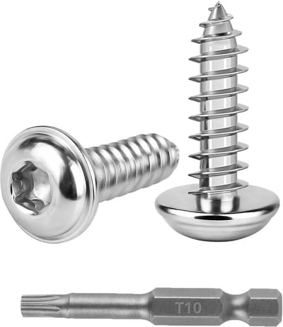 150 stuks zelftappende plaatschroeven, zelftappende schroeven, roestvrijstalen schroeven, M3 x 10 mm lenskopschroeven, hout, TORX-schroeven voor kunststof metaal, met 1 stuk T10 boor