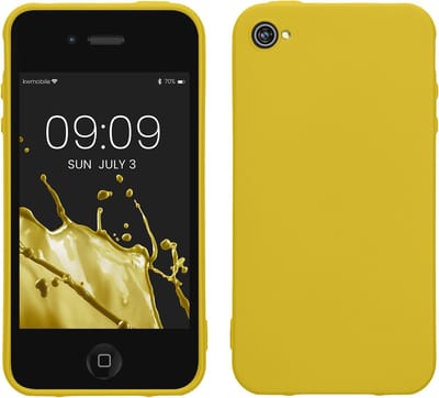 kwmobile telefoonhoesje geschikt voor Apple iPhone 4 / 4S - Hoesje voor smartphone - Back cover in stralend geel