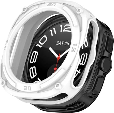 By Qubix - TPU Harnas case (open front) - Wit - Geschikt voor Samsung Galaxy Watch Ultra / Ultra 2 - 47mm