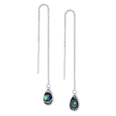 EAR IT UP - Doortrekoorbellen - Abalone - Threader - 925 sterling zilver - 82 x 5 mm - 1 paar