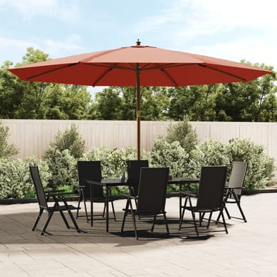 vidaXL - Parasol - met - houten - paal - 400x273 - cm - terracottakleurig