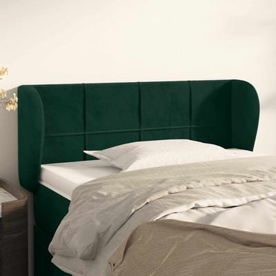 vidaXL - Hoofdbord - met - randen - 103x23x78/88 - cm - fluweel - donkergroen