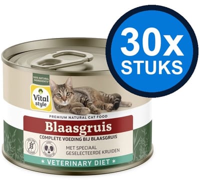 30x VITALstyle Blaasgruis (Veterinary Diet) - Kattenvoer Natvoer Blik - 200g