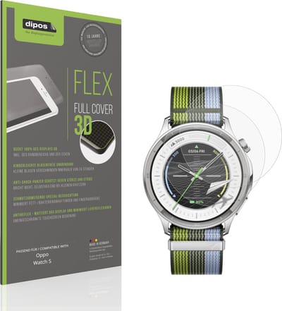 dipos FLEX – 2x Matte Screenprotector geschikt voor Oppo Watch S | Volledige Schermbescherming | Case-Friendly