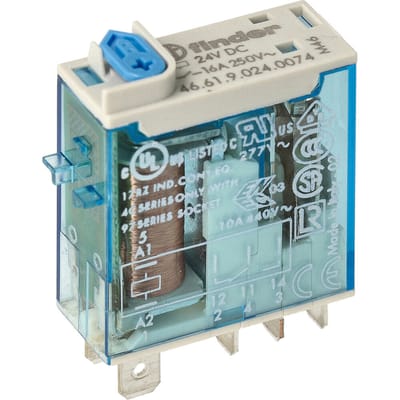 Industriële Mini Relay 16A 24VDC Met LED En Testknop - 46.61.9.024.0074