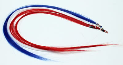 Kinder Funny Color Hair Extensions 2 x Rood 2 x Wit 2 x Blauw