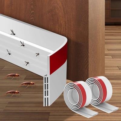 Set van 2 Deurafdichtingen voor Binnen en Buiten - Weerbestendige Isolatie en Geluidsdemping, 2" x 39", Wit