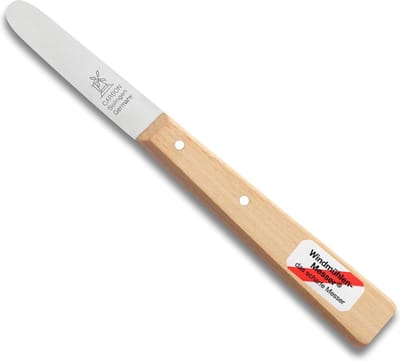 Robert Herder Molenmes – Oogstmes – Carbonstaal – Ronde Punt – Lemmet 60 mm – Heft Beukenhout