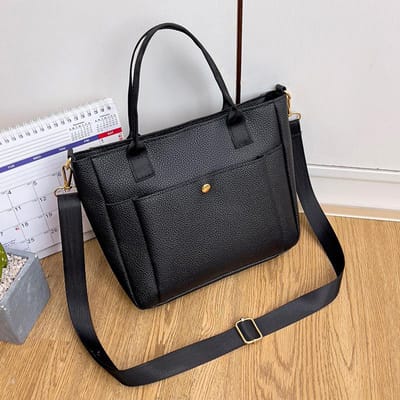 Grote Capaciteit Dames Tote Bag Nieuwe Stijl Boodschappentas S Één Schouder Crossbody Tas black