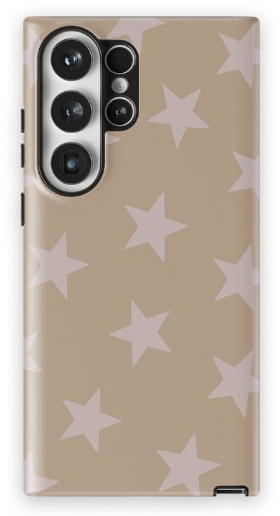 DripCase Hoesje Samsung Galaxy S23 Ultra | Sterren Design | Magnetisch Opladen | 2-in-1 Ontwerp | Stars Backcover Mocha Blush
