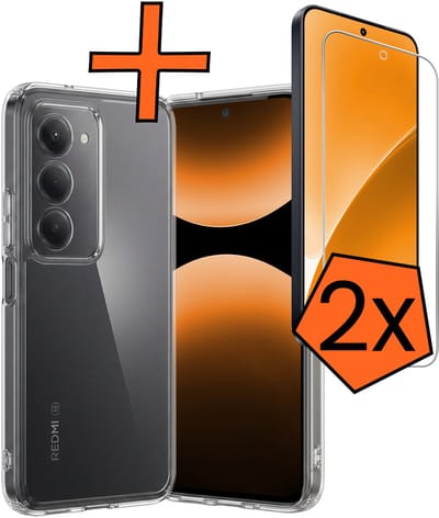 Hoes - Met 2x Screenprotector - Geschikt voor Xiaomi 15 - Sterk & Shockproof - Back Cover - Siliconen Case - Telefoon Hoes - Transparant