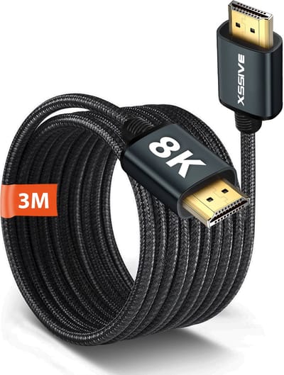 8K HDMI Kabel 3 Meter - HDMI 2.1 - Ultra High Speed - HDR - 8K 60Hz / 4K 120Hz / 2K 144Hz / 1080P 144Hz of 165Hz - Geschikt voor HDMI kabel PS5 120hz , Monitor , Soundbar , Samsung , LG , Sony TV - HDMI-kabel
