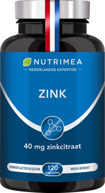 Nutrimea - Zink - Huid, Haar & Nagels - Maximale Absorptie - Immuunsysteem - 120 Vegacaps