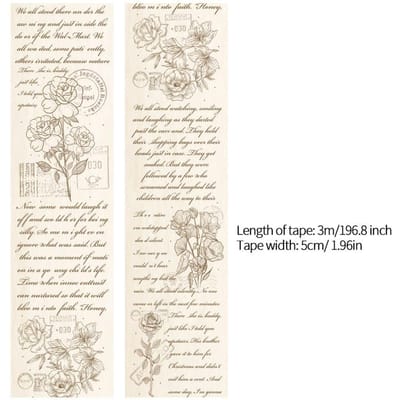 1 Rol Vintage Washi tape Europees Amerikaans retro Stijl Creatieve handmatige ledger Decoratieve tape, DIY Scrapbooking materiaal, 5cm*3m