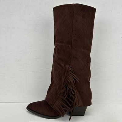 Trendy cowboylaarzen met flap en franjes bruin Bruin / 36