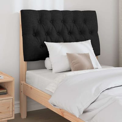 vidaXL - Gestoffeerd - hoofdbord - Zwart - 80 - cm - Massief - grenenhout