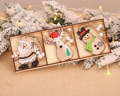 Akyol - Kerstboomhangers - Kerstboom Versiering - Set 9 stuks - houten kerst accesoires -knutselen kerst – Hout – kerstversiering – kerst - feestdagen -kerst tafel decoratie - decoratie kerst -houten kerst decoratie - HOUTEN HANGERS