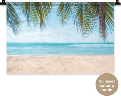 Wandkleed - Wanddoek - Strand - Palm - Thailand - 60x40 cm - Wandtapijt