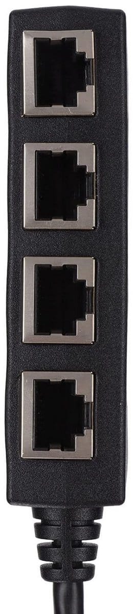 Netwerk Kabel Splitter - Ethernet Adapter - Netwerk Verbinding - 1 tot 4 Poorten - 20.7 cm - Zwart