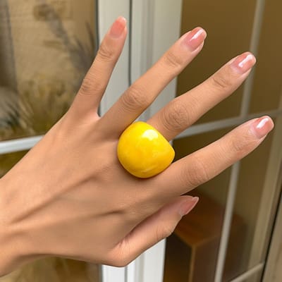 Bagues Punk Tendance en Résine pour Femmes Design Acrylique Irrégulier Coloré Vintage Bague de Doigt pour Filles Bijoux de Fête brown