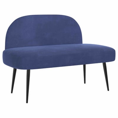 vidaXL - Gevuld - bankje - met - rugleuning - Politie - blauw - 110 - x - 60 - x - 76 - cm