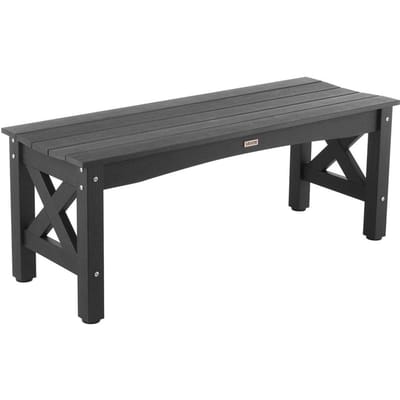 Buitenbank Terrasbank 113 cm Weerbestendig Kunststof Frame 272 kg Zwart