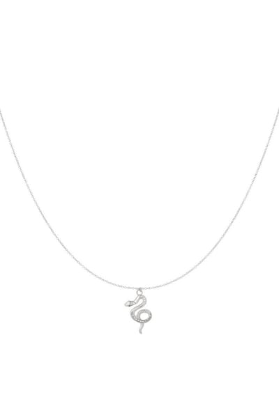 Bijoutheek Collier Slang Steentjes Zilver