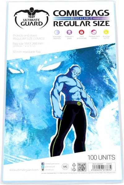 Ultimate Guard Comic Bags Resealable (100) - Regular Size