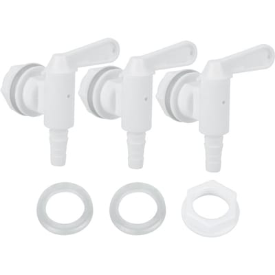 3 Stuks Plastic Bier Brouwemmer Kraan met Accessoires voor Thuis Bier Brouwen white