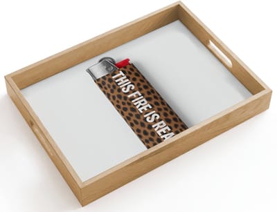 Dienblad hout 40x30 cm - Schootdienblad - Aansteker - Quote - Panterprint - Borrelplank rechthoek - Plateau dienbladen