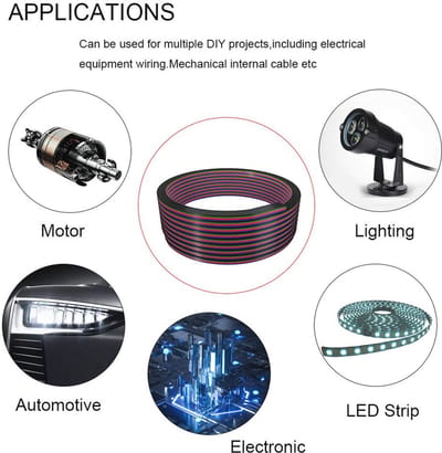 RGB LED Strip 10 meter 18 AWG 4-pin Verbinding Kabel
