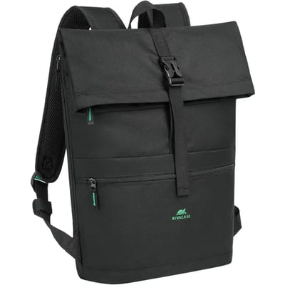 Rivacase 5567 Gremio - Eco Laptoptas 15.6 inch - Roll-top Rugzak 15L - Recycled Materiaal - Zwart