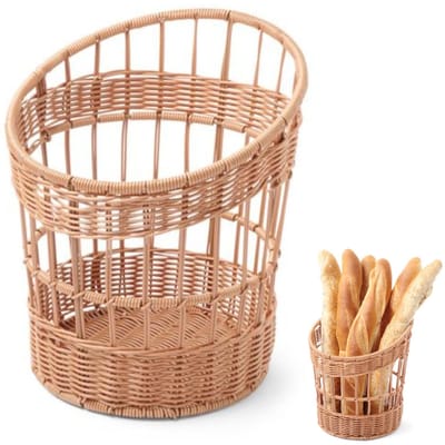 HENDI Stijlvolle baguette mand – duurzaam polypropyleen en roestvrij staal – vaatwasmachinebestendig – 305x320x350 mm