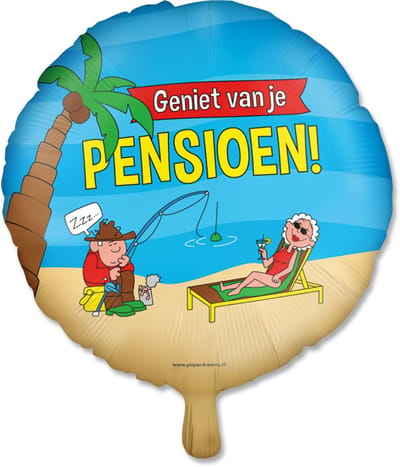 LUQ – Pensioen Folieballon – 46 cm – Luxe Afscheid Party Decoratie – Retirement Feest Versiering – Helium Ready