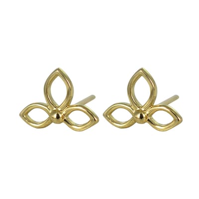 New Bling 9NBSAM-G200182 Gouden Oorknopjes - Dames - Bloem - Lotus - Opengewerkt - 5 x 7 mm - 14 Karaat - Goud