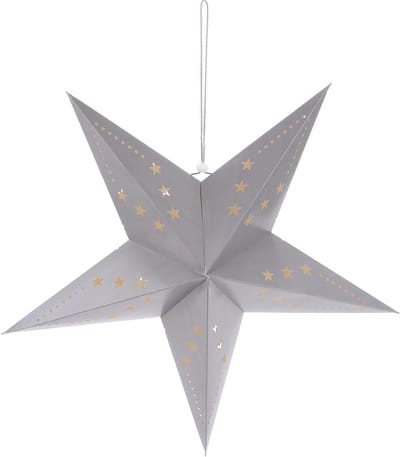 PARTYPRO - Grijze ster lantaarndecoratie 60 cm