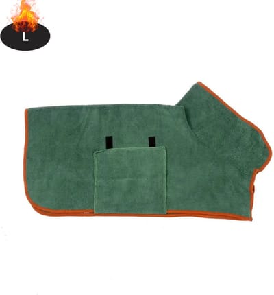 Livano Hondenbadjas - Hondenhanddoek - Voor Honden - Hondenkleding - Hondentrui - Hoodie - Hondenshirt - Groen - L