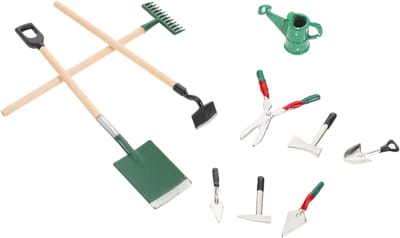 Miniatuur Tuingereedschap Set - Poppenhuis Accessoires - Poppenhuis Decoratie - Realistische Simulatie - 10 Stuks - Diverse Kleuren