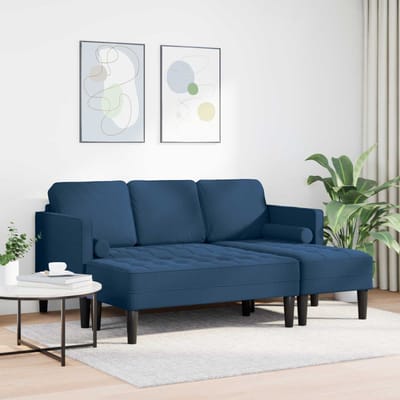 vidaXL - Bankstel - 2 - st - Blauw - Polyester