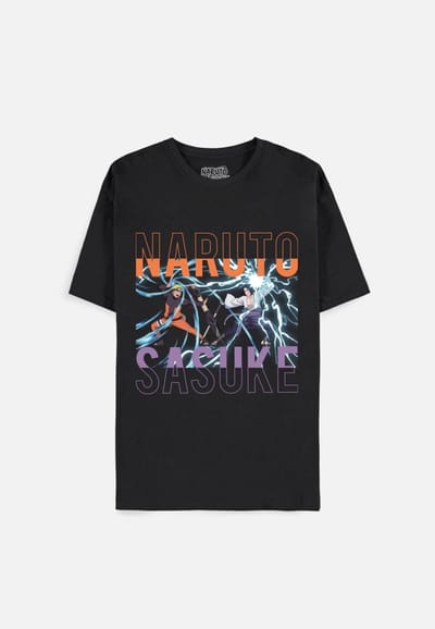 Naruto - Naruto & Sasuke Heren T-shirt - S - Zwart