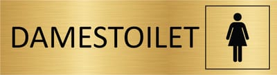 CombiCraft deurbordje Damestoilet in goud met tape - 165 x 45 mm