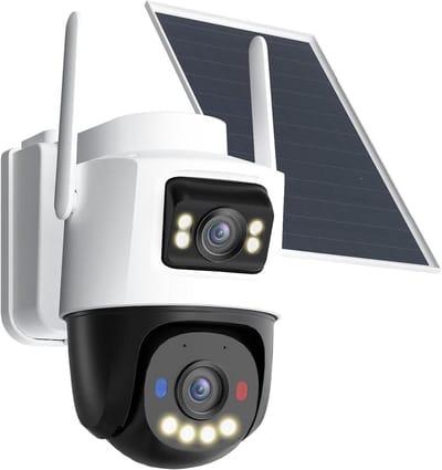 Bewakingscamera Buiten - Beveiligingscamera Wifi 4G - 24/7 Opname - Dubbele Lens 360 PTZ - 3K UHD Resolutie