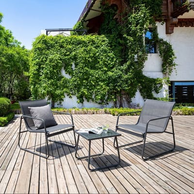 TUINMEUBELSET "CALA ROSSA" 2-ZITS – FAUTEUIL 57X74XH76CM & TAFEL 45X45XH41CM