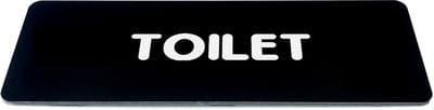 Deurbordje met Tekst toilet - Zwart/wit met ronde letter - Formaat 150mm x 50mm x 1,6mm - zelfklevend
