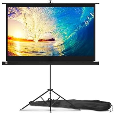 Projectiescherm met standaard - Tripod scherm - Film of presentatie - Kreukvrij matte pvc - 60 inch 16:9 - Zwart