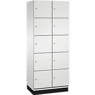 C+P Cambio lockerkast, 2 vakken, 10 vakken, met plint, B 800 x D 525 x H 1980 mm, lichtgrijs